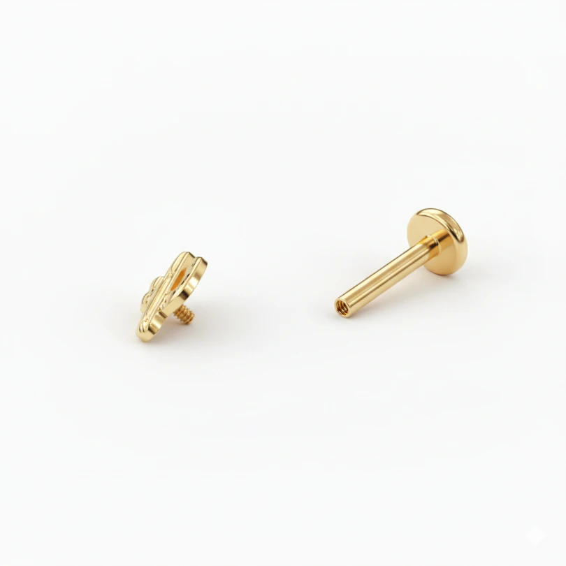 Labret em titânio com cato