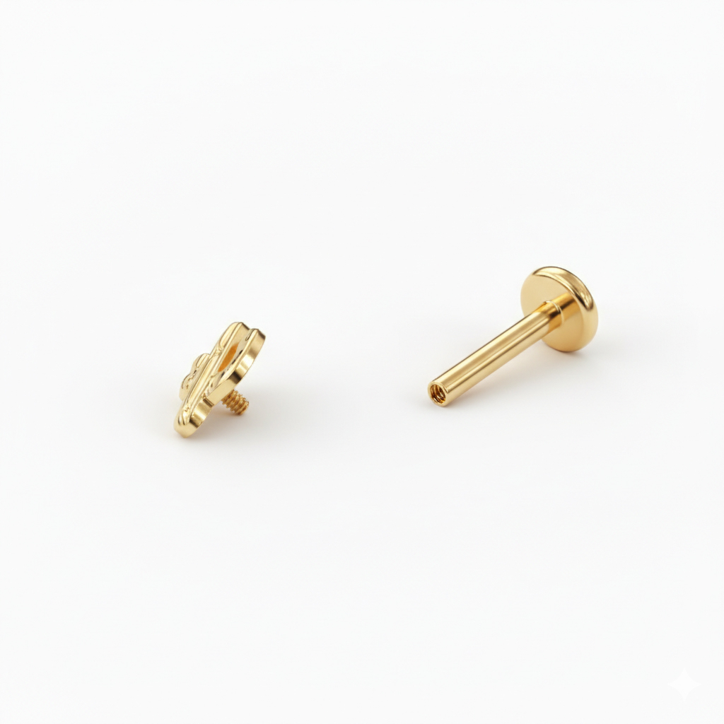 Labret em titânio com cato