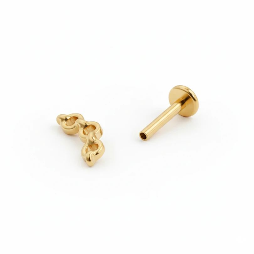Corrente em labret de titânio