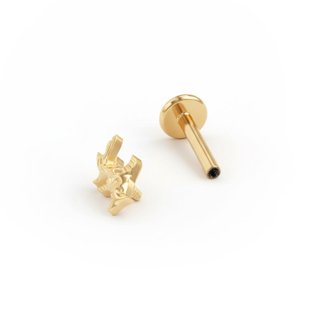 Labret com carpa koi em titânio