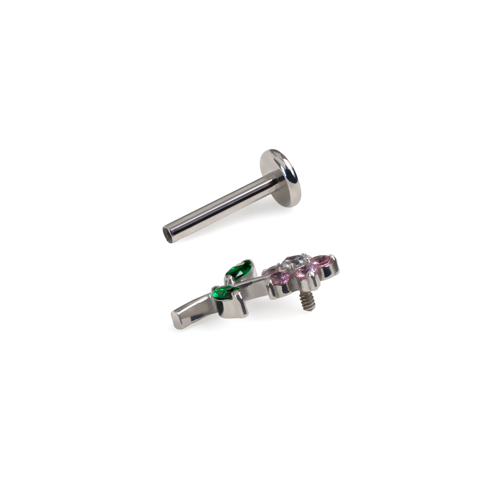 Flor fofinha em labret de disco plano