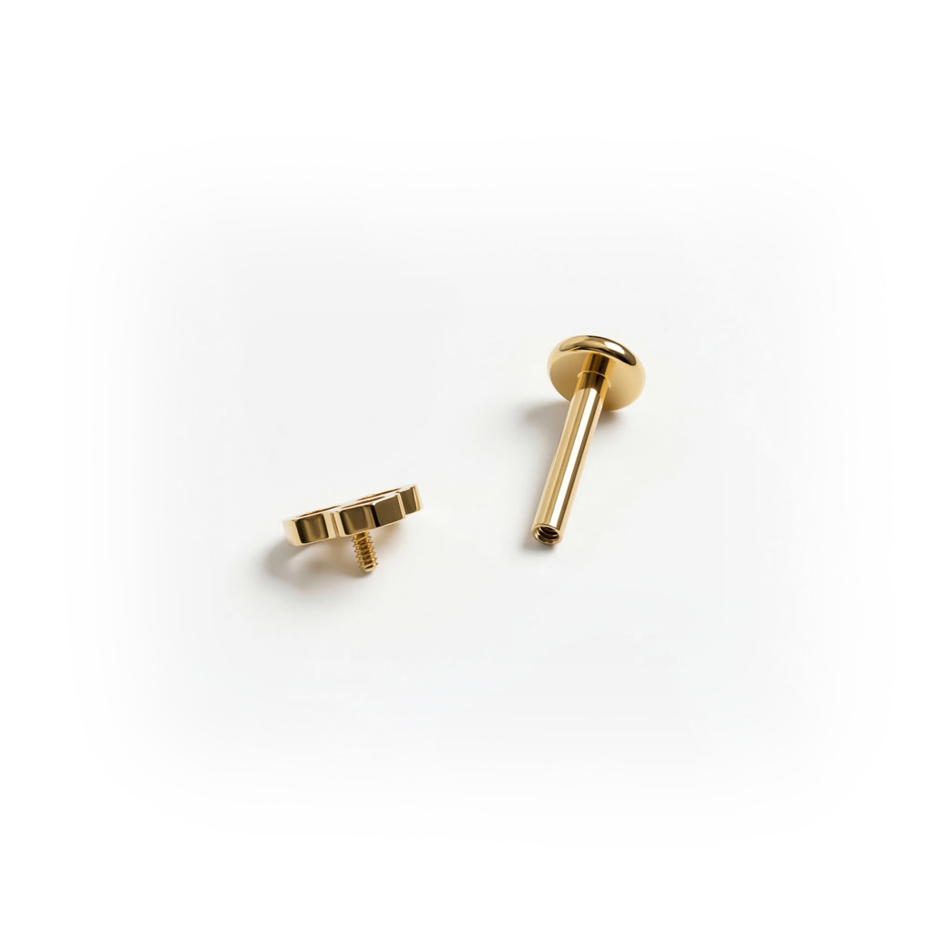 Labret em titânio com favos de mel