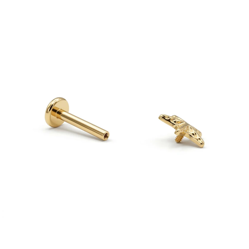 Labret em titânio com estrela do mar