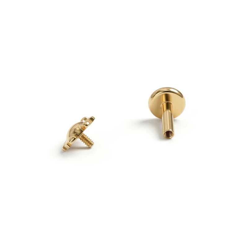Labret em titânio com pinguim