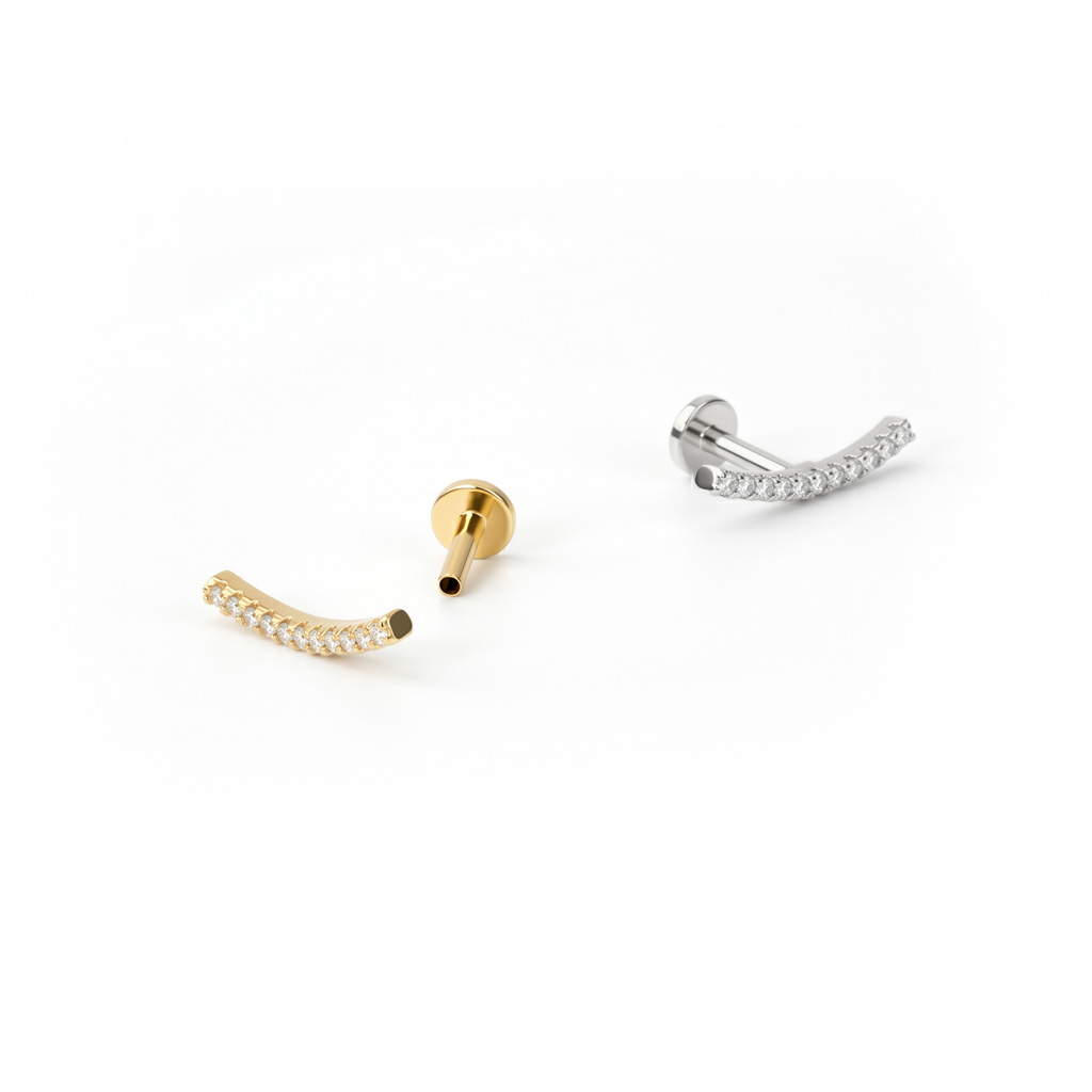 Labret com rosca interna e arco de pedras