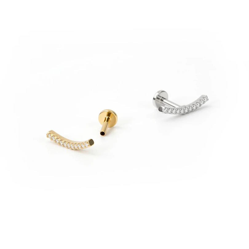 Labret com rosca interna e arco de pedras