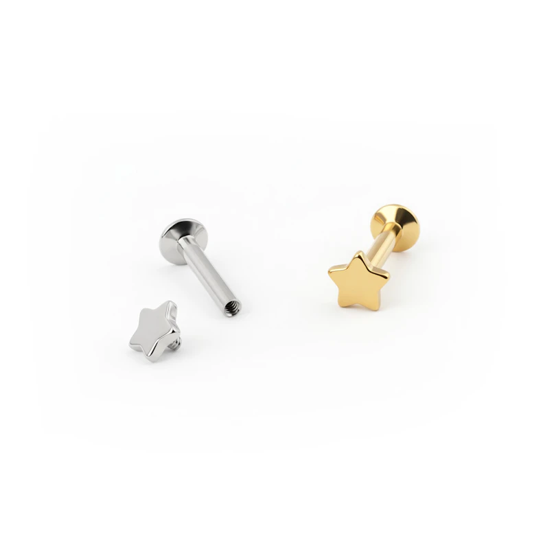 Labret com topo em forma de estrela