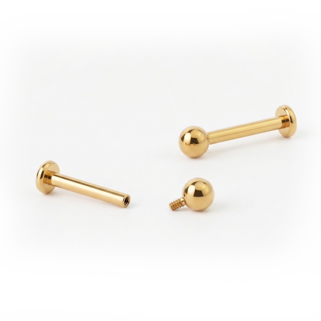 Labret de titânio colorido com rosca interna