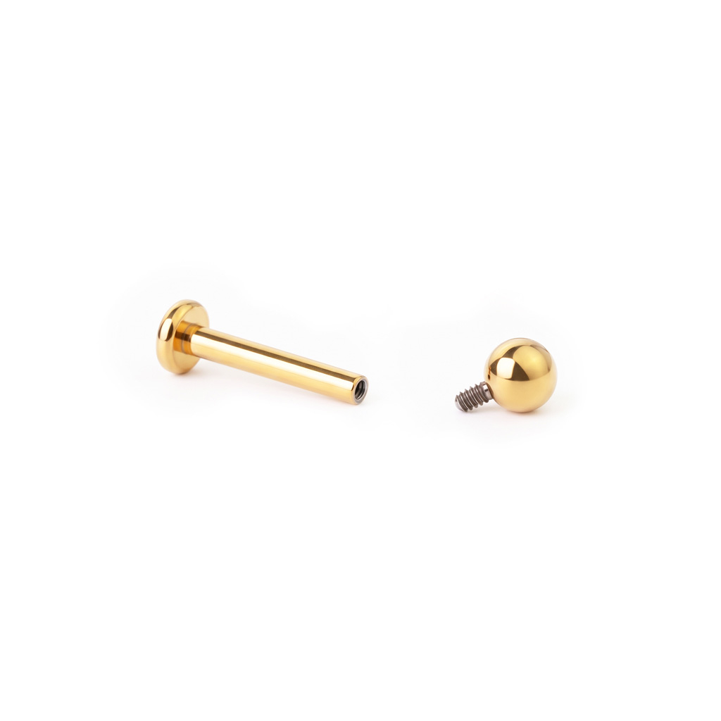 Labret de titânio colorido com rosca interna