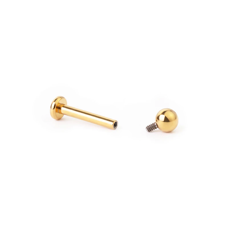 Labret de titânio colorido com rosca interna