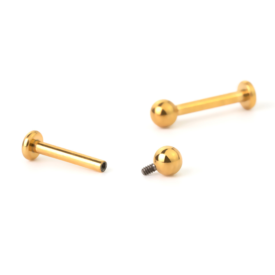 Labret de titânio colorido com rosca interna