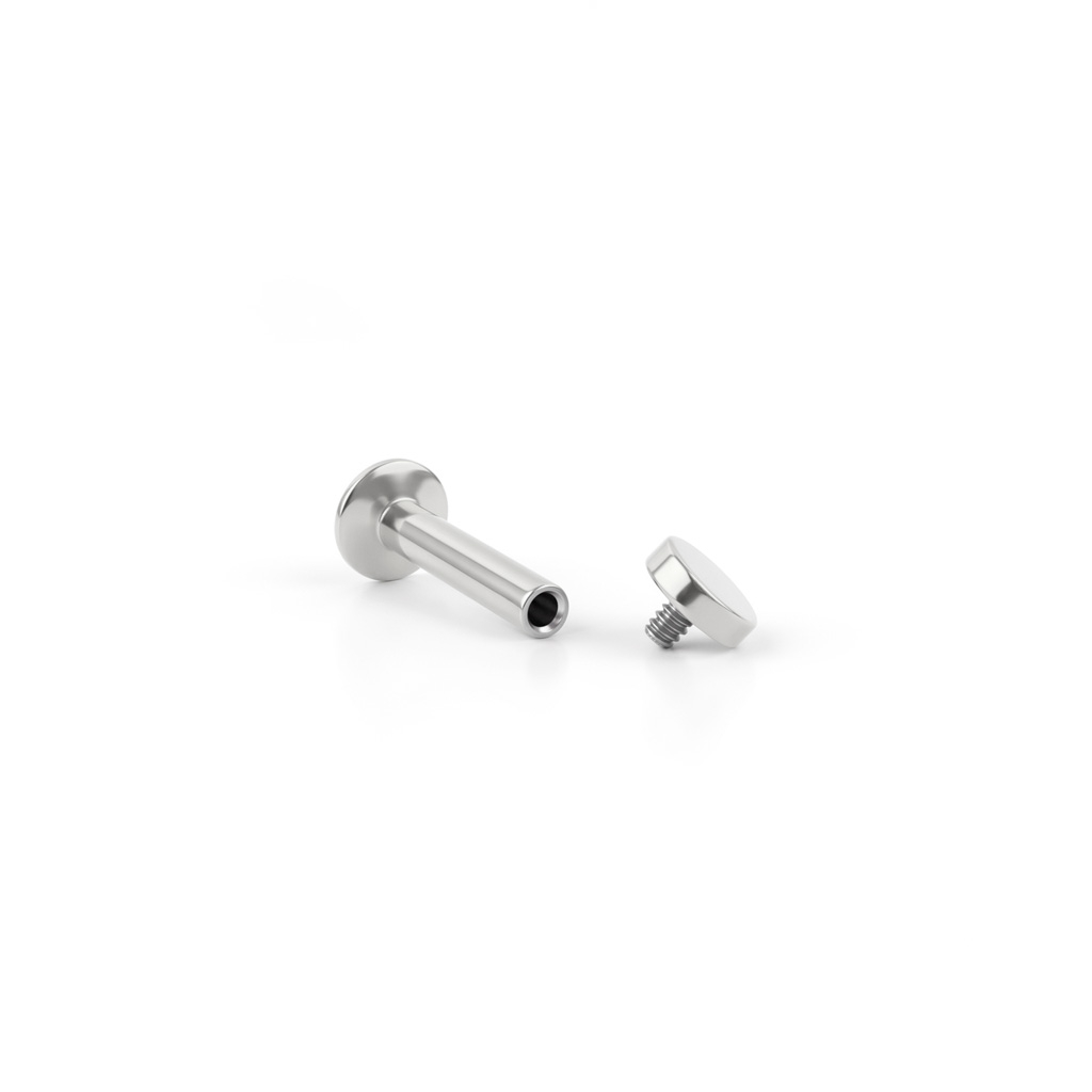 Labret com rosca interna e disco plano