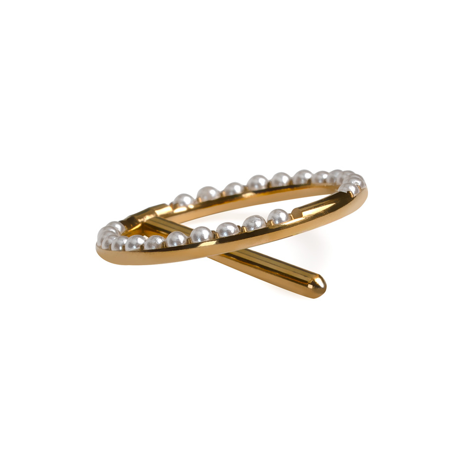 Clicker rodeado de pérolas para o mamilo em titânio