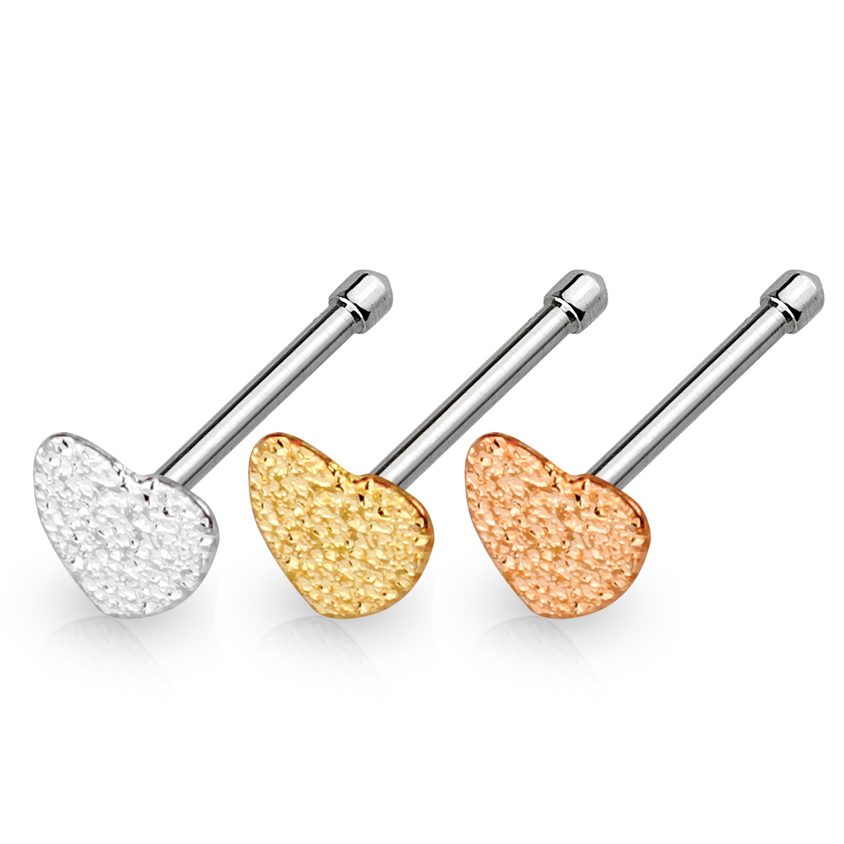 Nariz barra com coração martelado