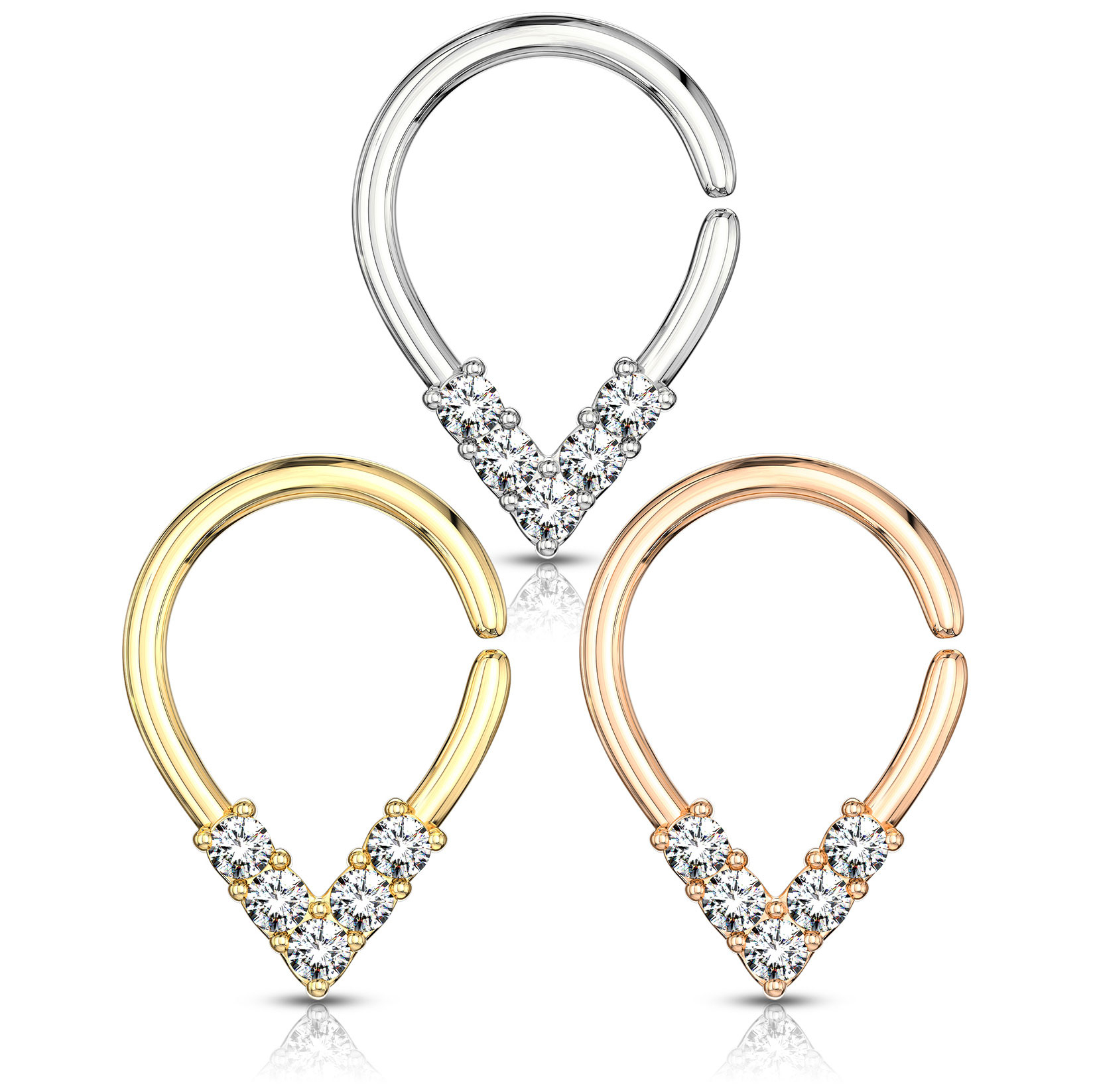 Argola em forma de gota com pedras brilhantes
