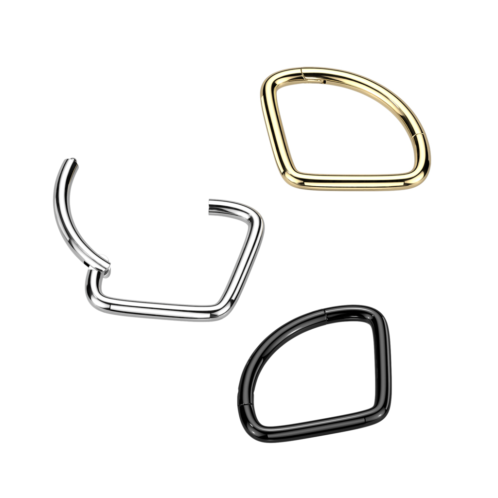 Argola articulada em titânio com vértice