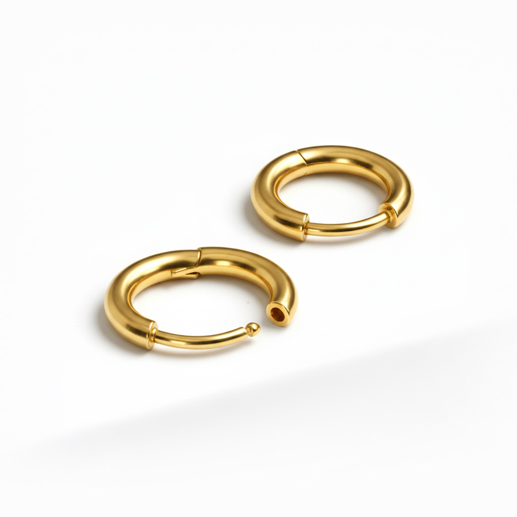 Par de huggies de titânio