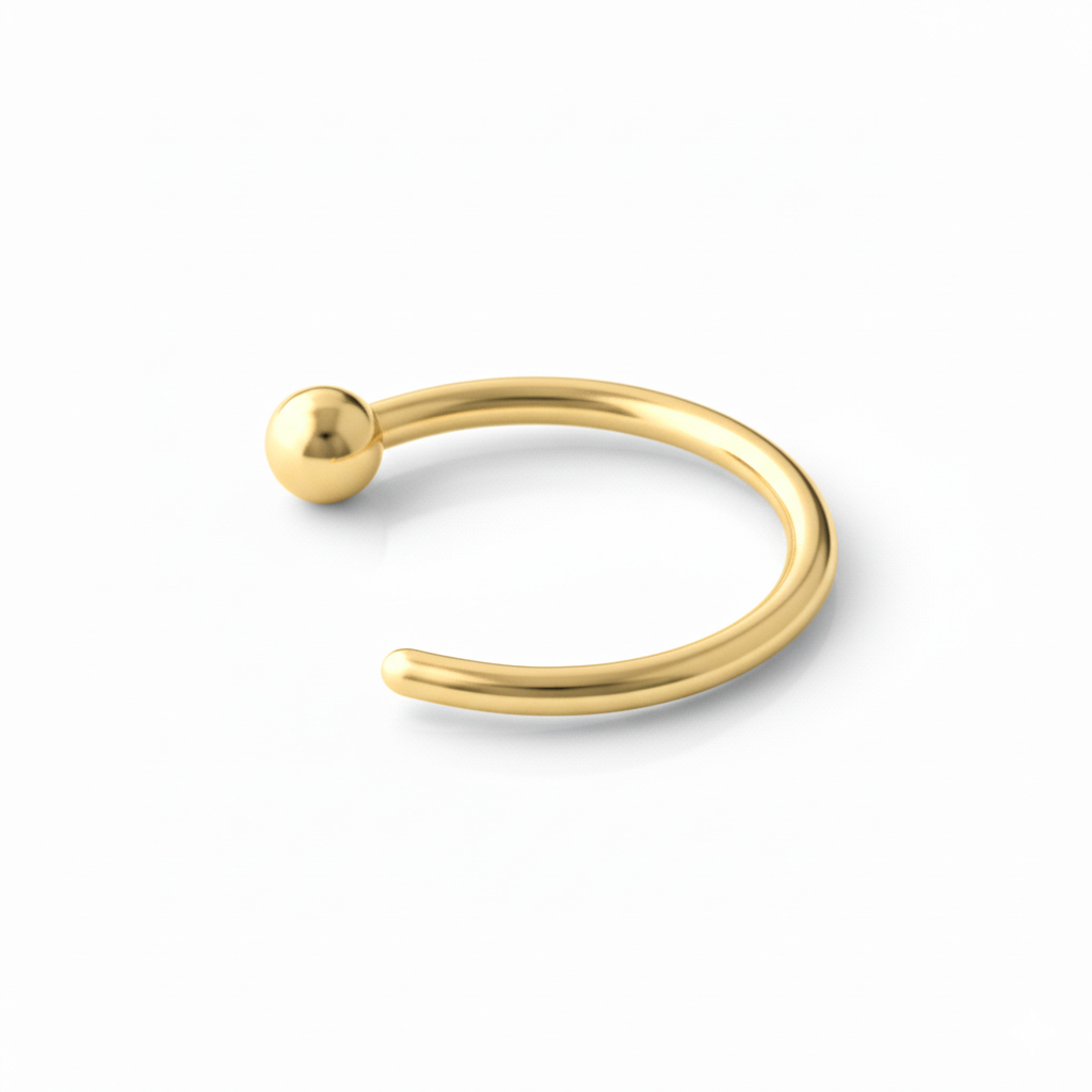 Argola aberta simples em titânio