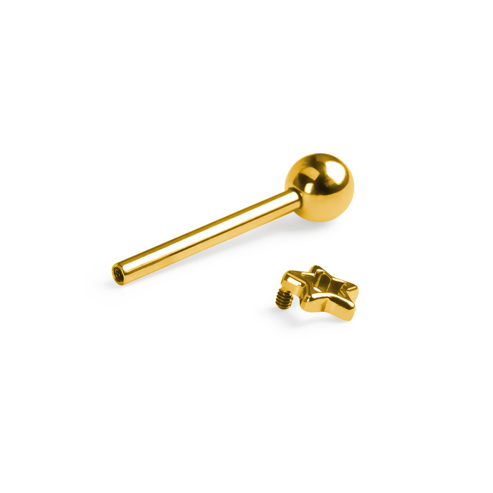 Barbell em titânio para a língua com estrela