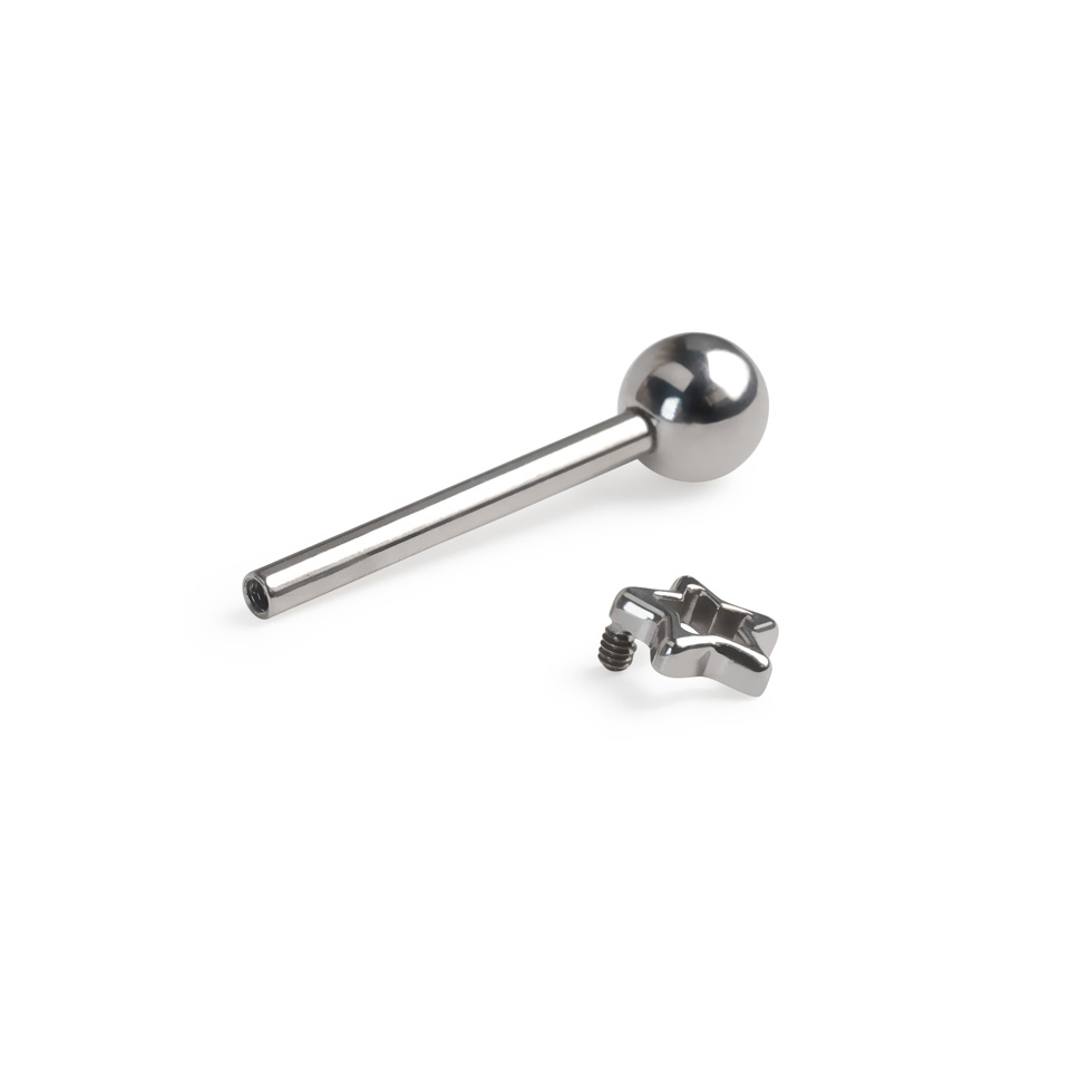 Barbell em titânio para a língua com estrela