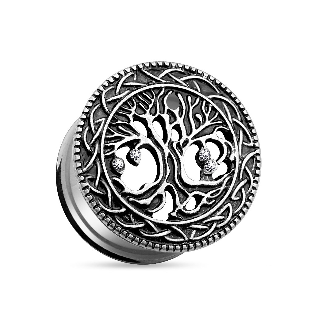 Túnel em aço cirúrgico com árvore da vida