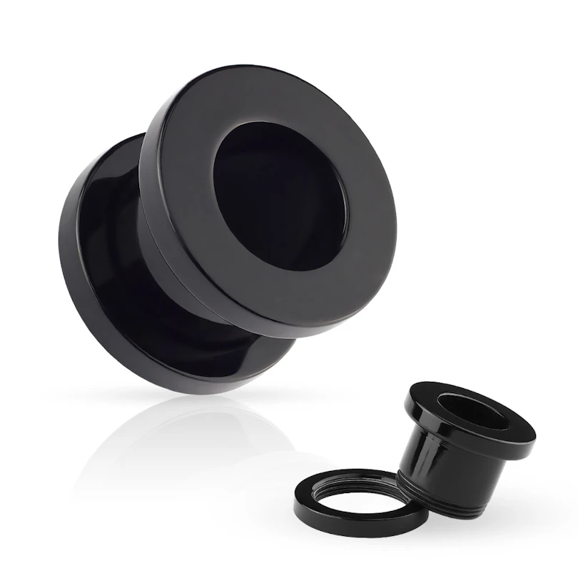 Túnel preto de acrílico com rosca