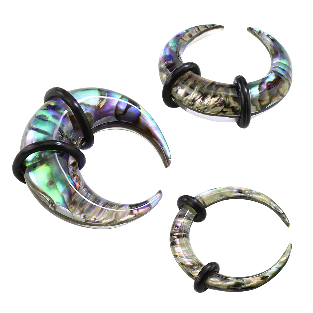 Taper em C de acrílico com abalone embutido e o-rings